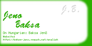 jeno baksa business card